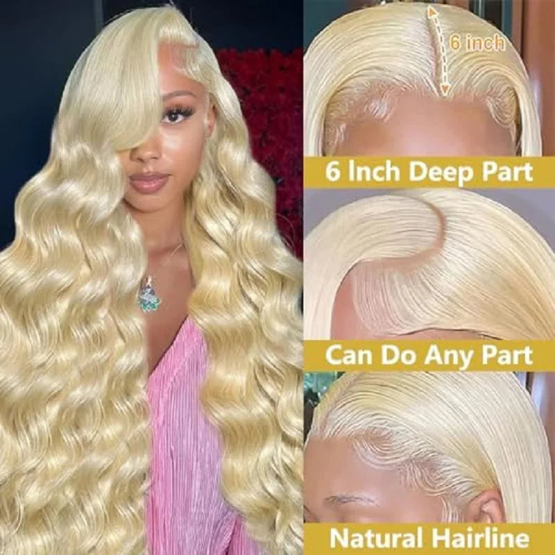Aslmeet 250 Density 30 40 Inch 613 Body Wave 13x6 HD Lace Frontal Wigs Human Hair Brazilian 13x4 Lace Front Wig For Black Women