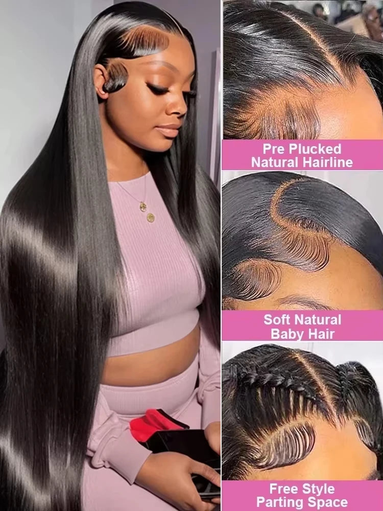 30 Inch Bone Straight Lace Front Wigs Human Hair 13x6 250 Density Hd Lace Frontal Wig 13x4 Brazilian Hair Pre Plucked For Women