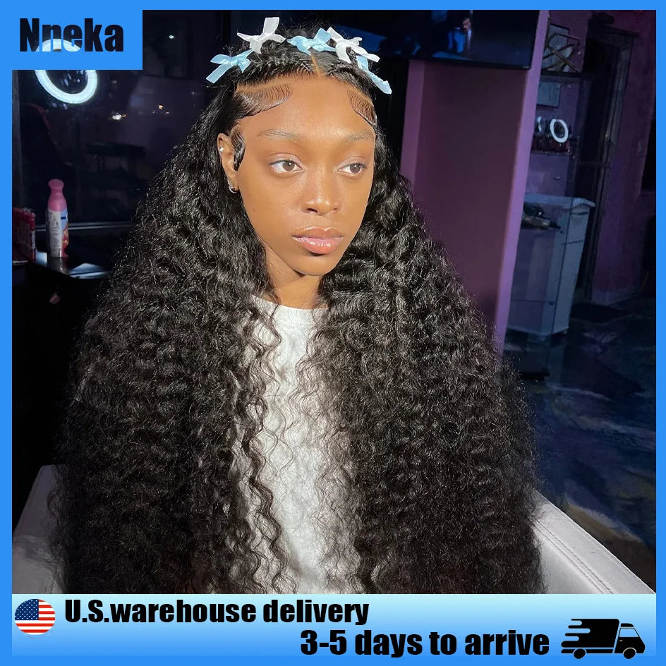 Nneka Glueless Wigs 4x4 Lace Frontal Curly Human Hair Wig Deep Wave Lace Front Wig 13x6 Water Wave Lace Front Wig Wear And Go