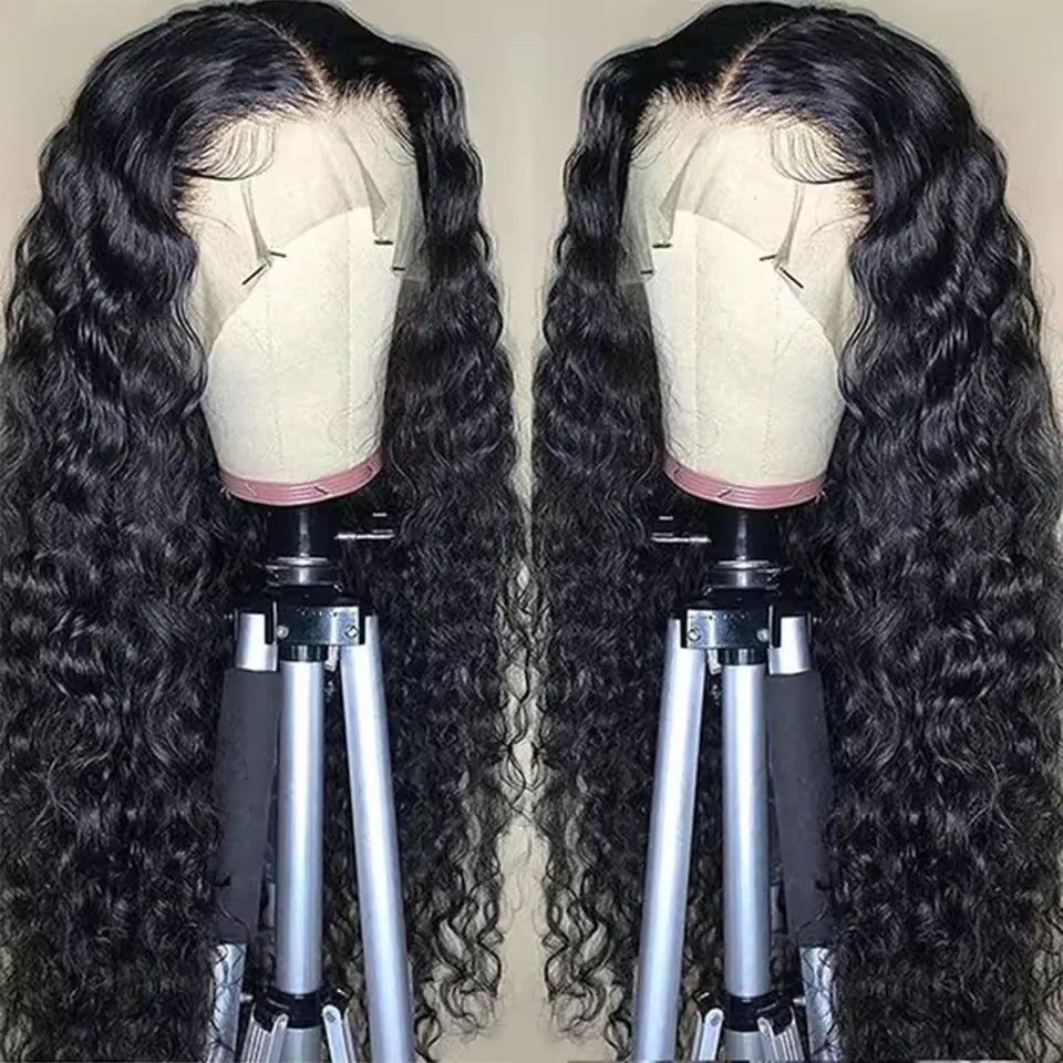 13x6 HD Front Wigs Transparent Lace Deep Body Wave46 long inches  Human Hair 200 Density  in Brazilian human hair For Women hair