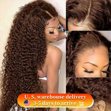 13x5 Chocolate Brown 13x6 HD Deep Wave Lace Frontal Wig 30 40 42 Inch 200% Wet And Wavy Colored Curly Lace Front Human Hair Wigs