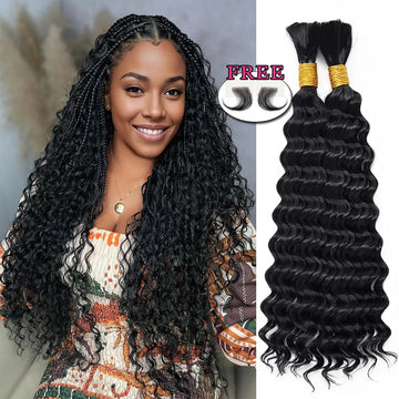 Braiding Hair Extensions For Boho Braids Human Hair Braiding Hair 140g Curly Wigs For Braiding Knotless 16A Deep Wave Bulk Hair