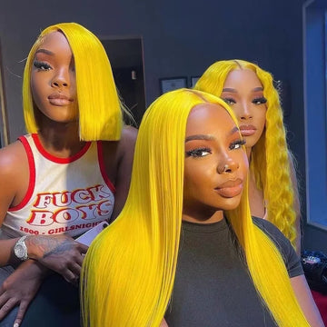 42 Inch Yellow Bone Straight Wigs Preplucked Transparent Hd Lace 13x6 Human Hair 250 Density Colored Human Hair Wigs For Women
